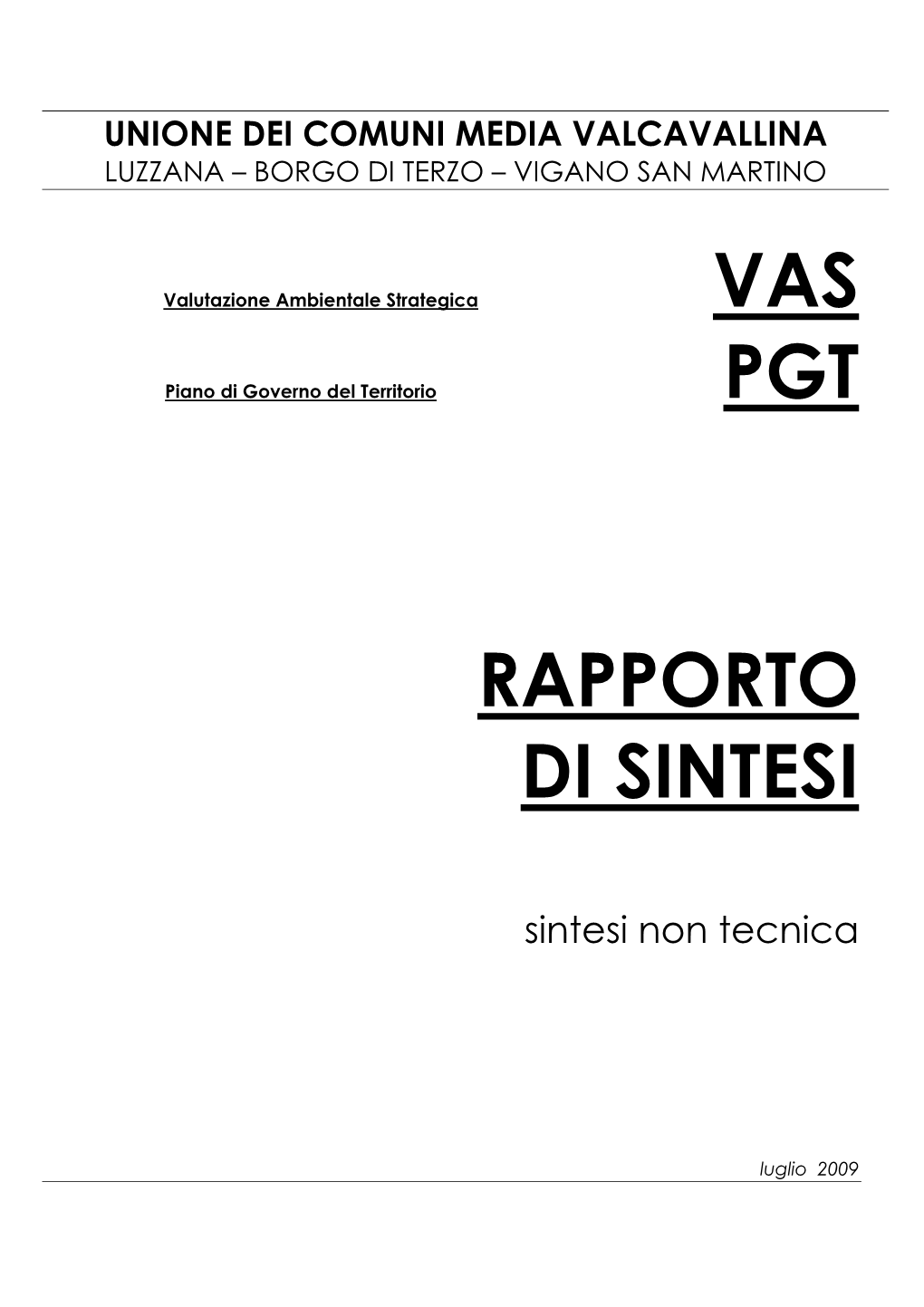 Vas Pgt Rapporto Di Sintesi