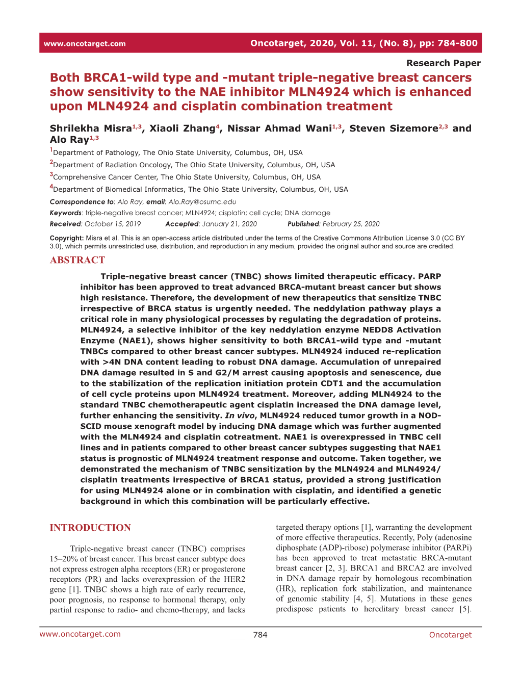 Both BRCA1-Wild Type and -Mutant Triple-Negative Breast Cancers Show