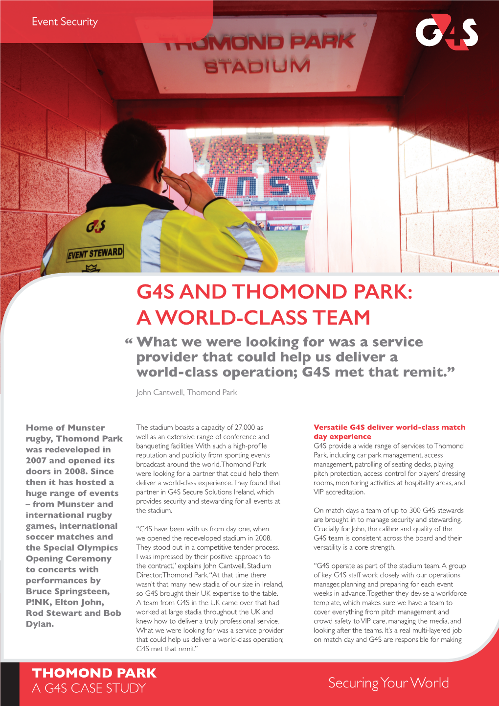 G4s and Thomond Park