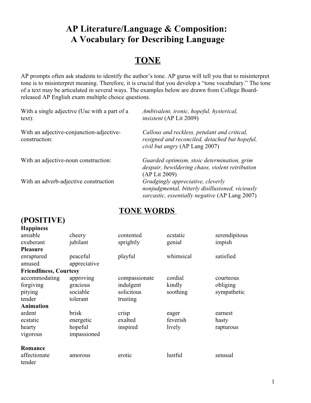 A Vocabulary for Describing Language