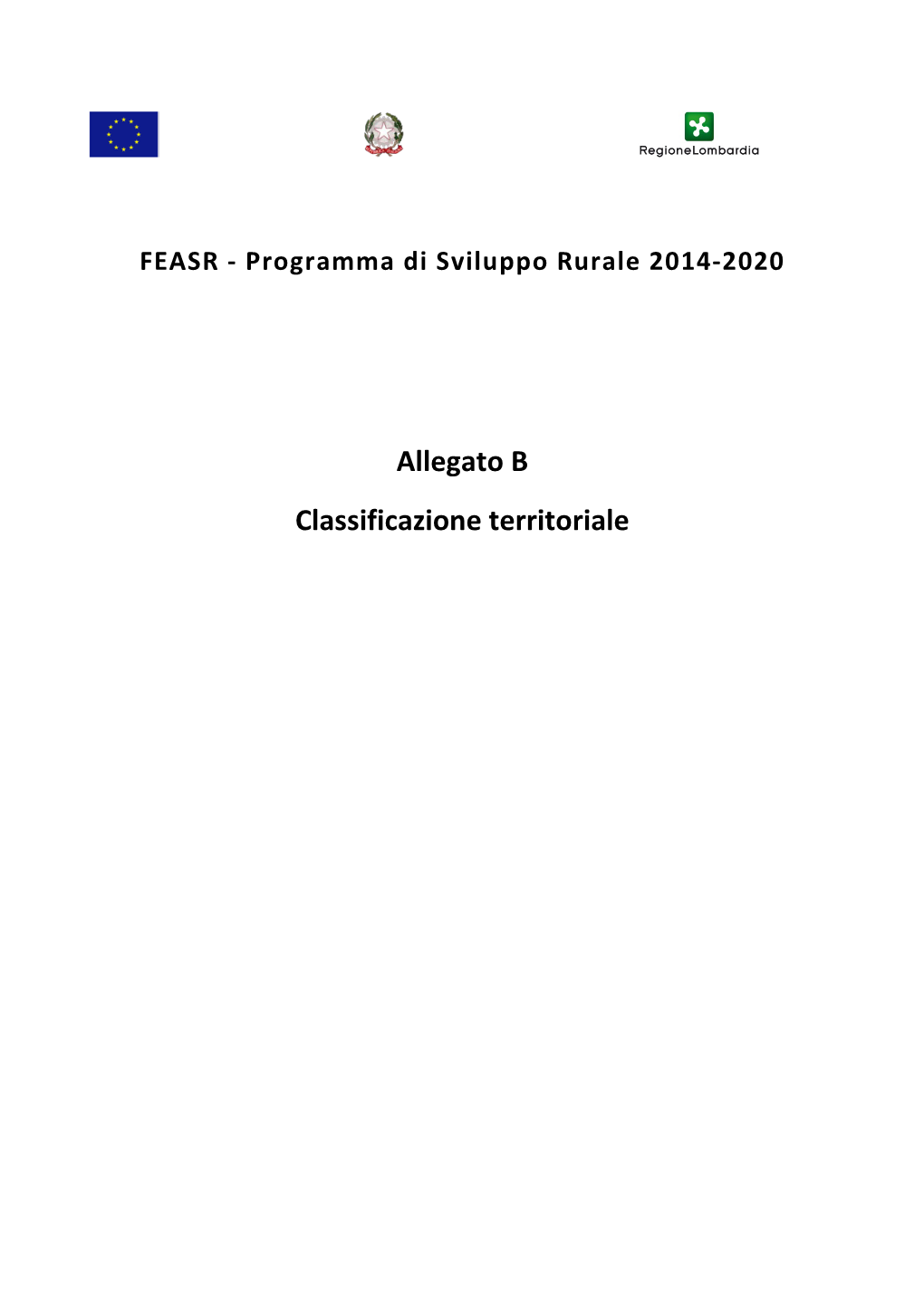 Allegato B Classificazione Territoriale