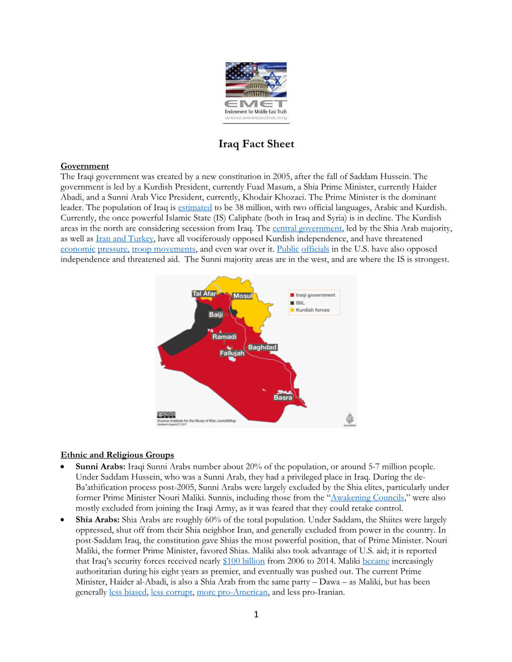 Iraq Fact Sheet