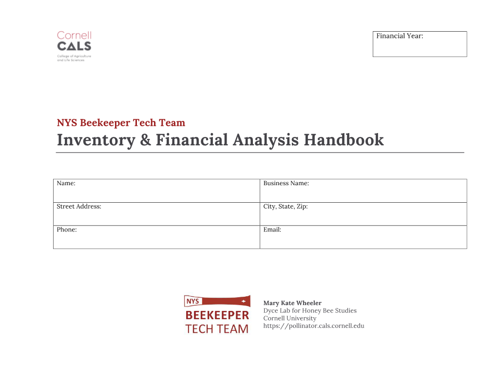 Inventory and Financial Analysis Handbook