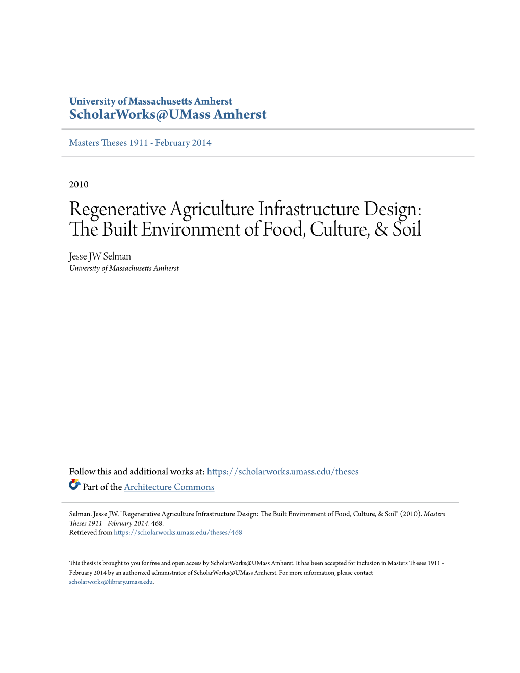 The Built Environment of Food, Culture, & Soil