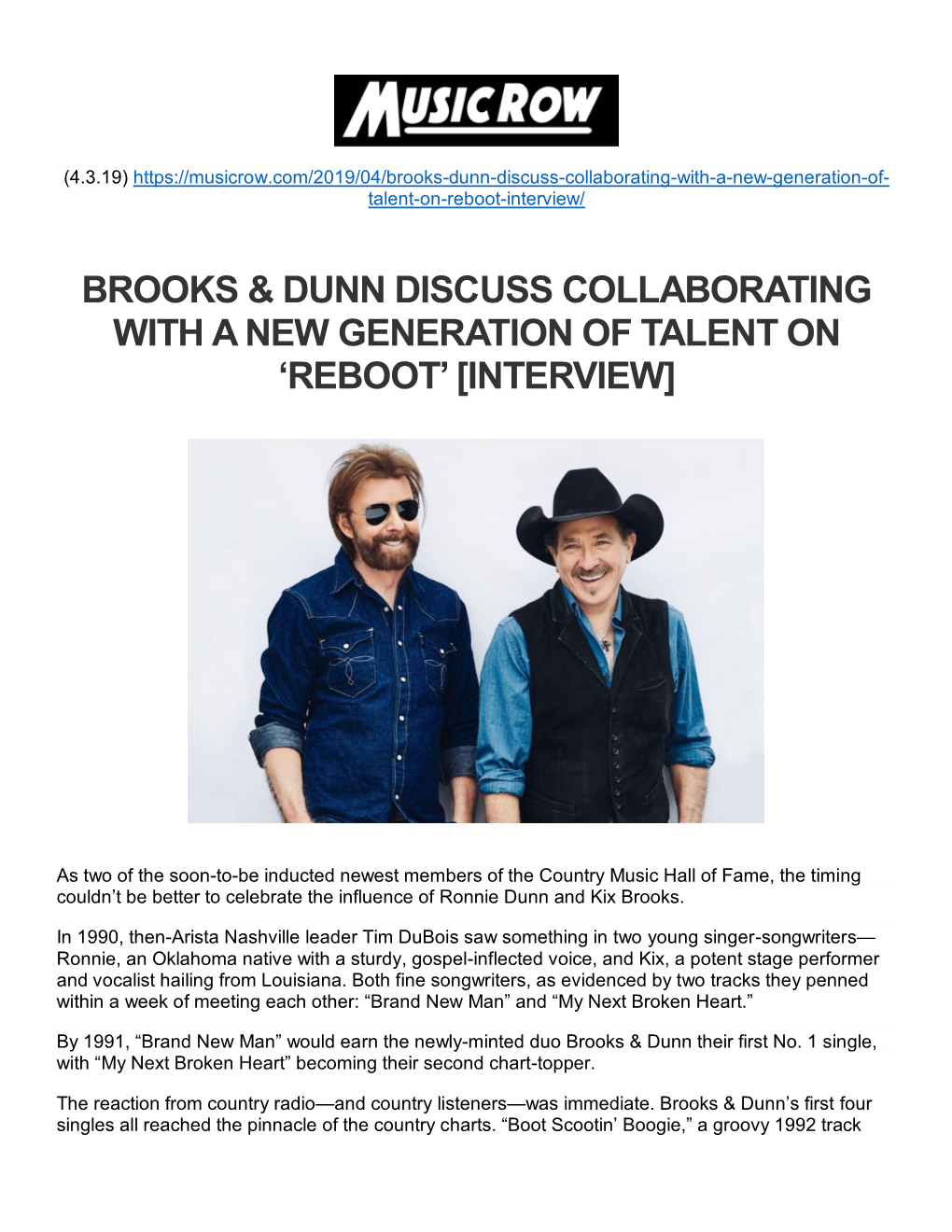 Brooks & Dunn Discuss Collaborating with a New