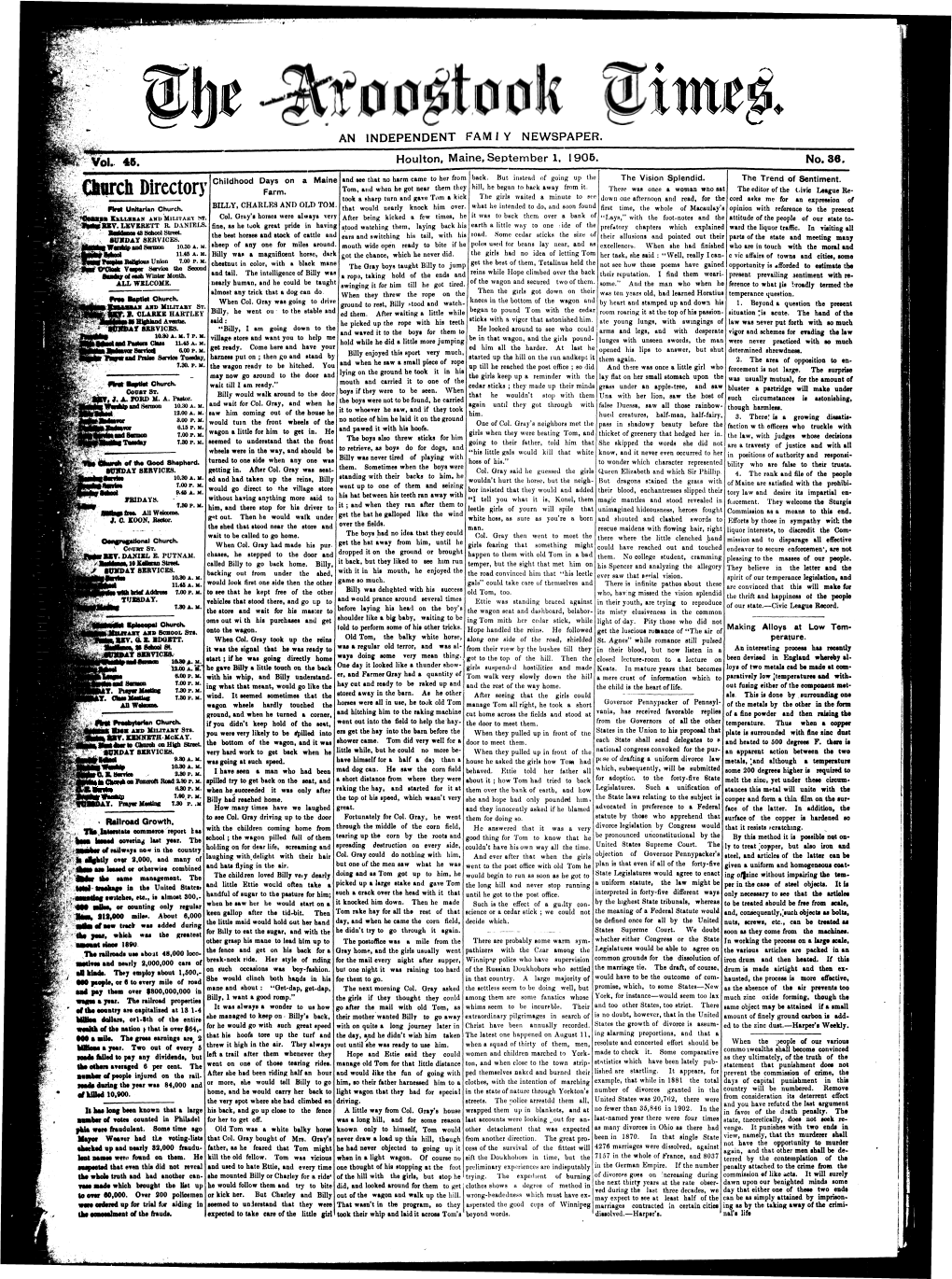 The Aroostook Times, September 1, 1905