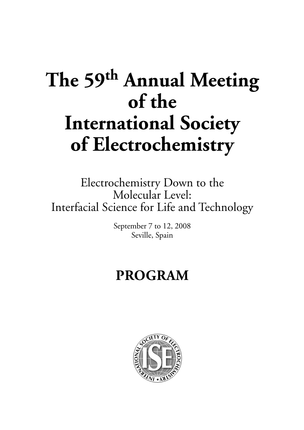 Annual Meeting of the International Society of Electrochemistry I