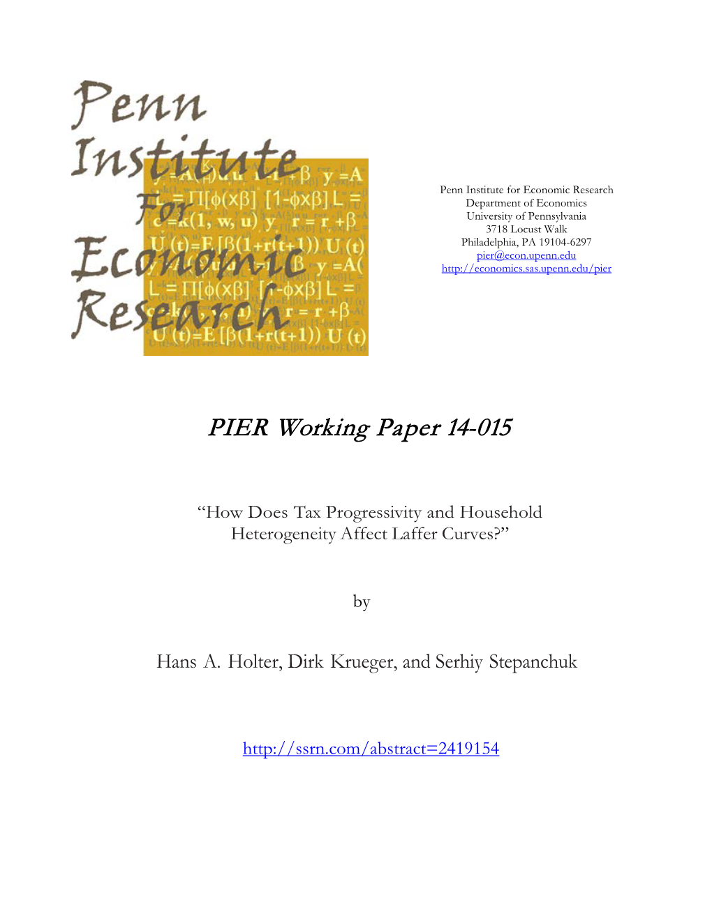 PIER Working Paper 14-015