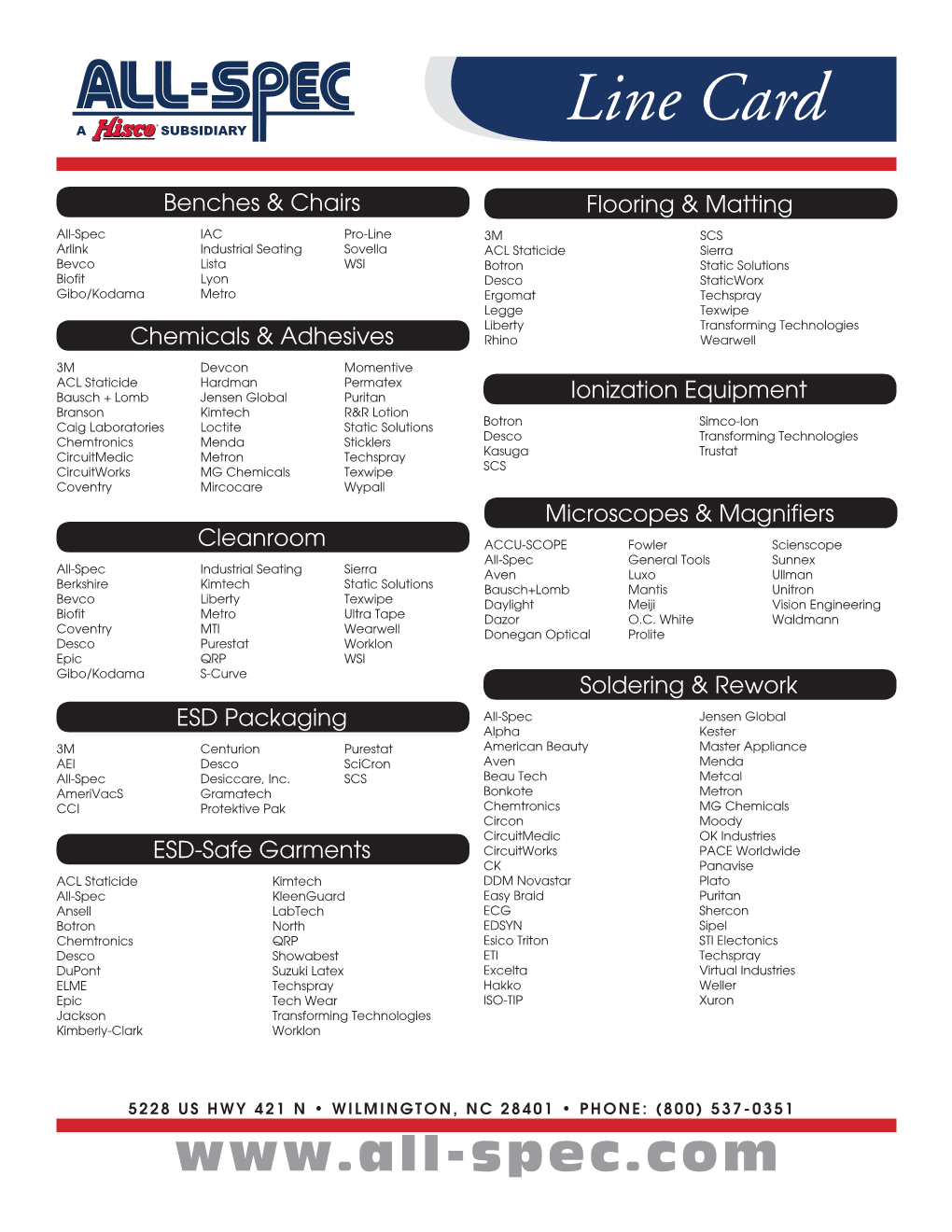 Line Card a SUBSIDIARY