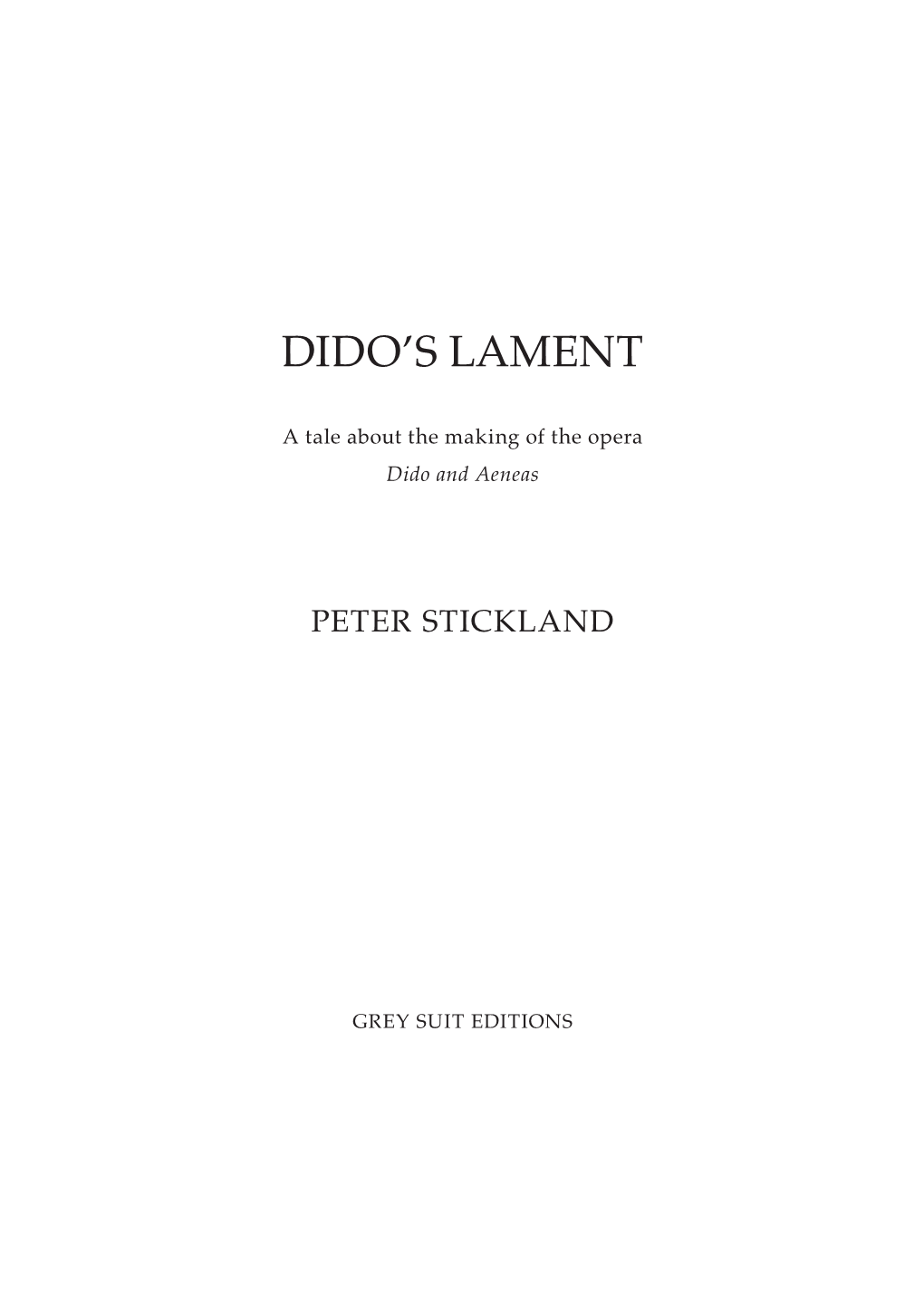 Dido's Lament