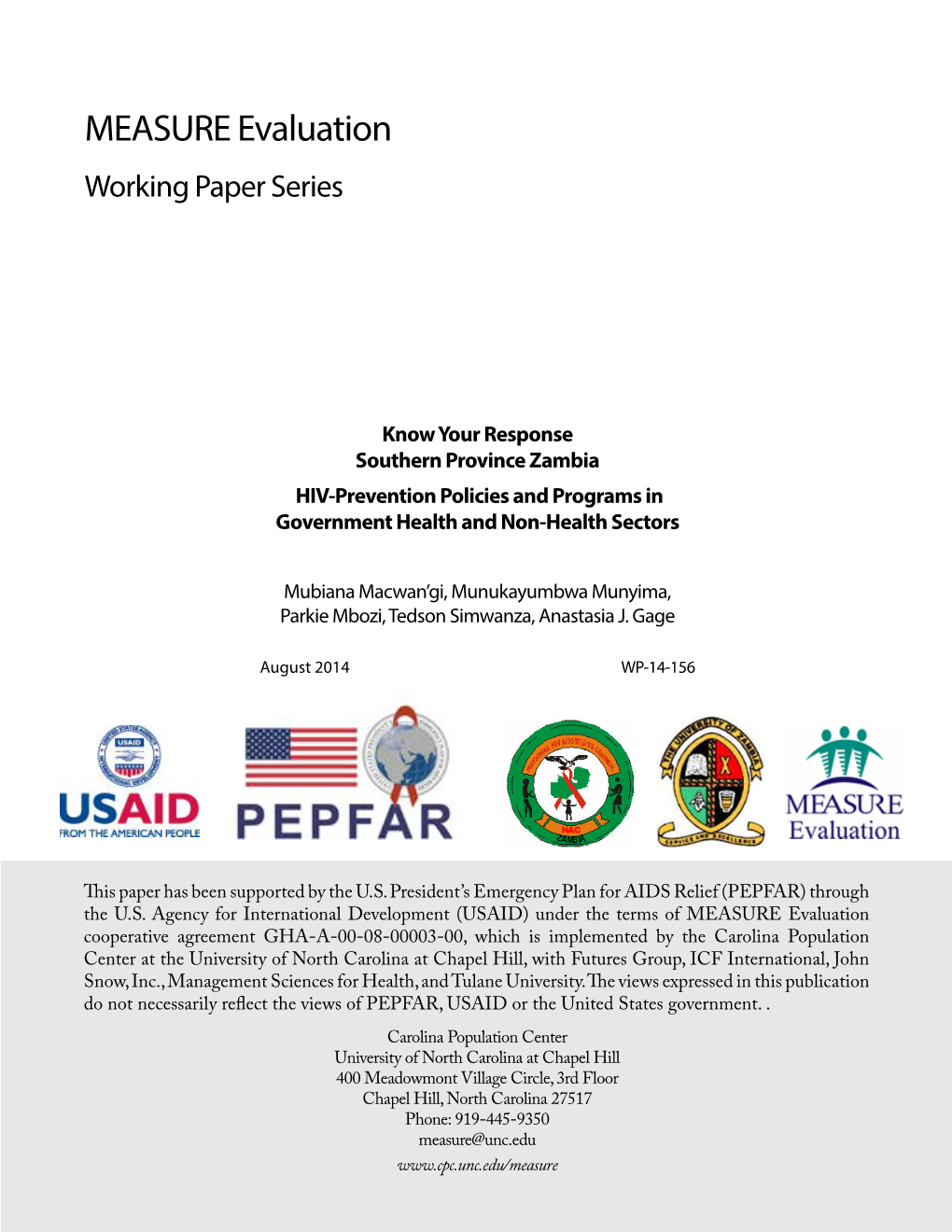 MEASURE Evaluation Working Paper Series