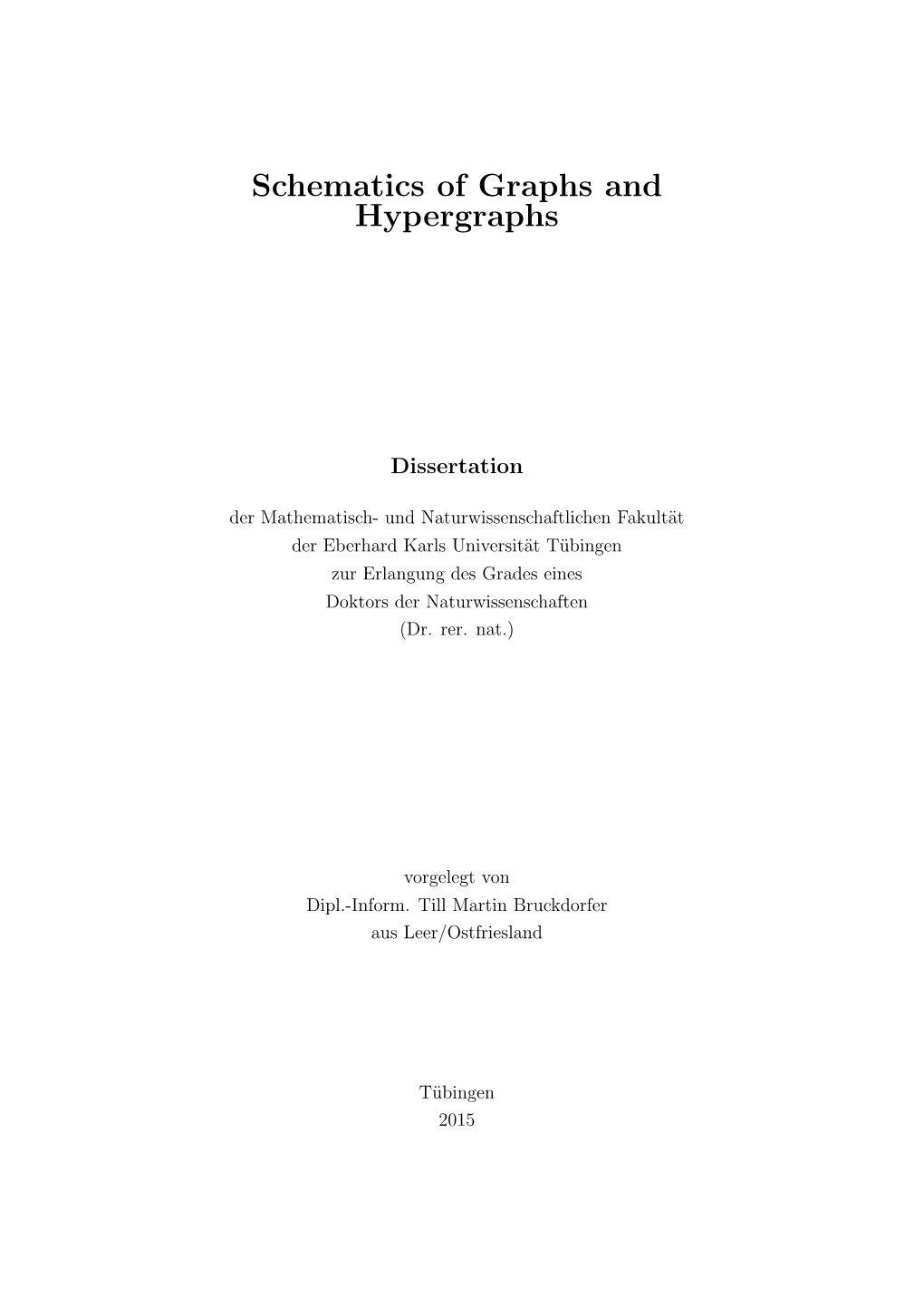 Schematics of Graphs and Hypergraphs