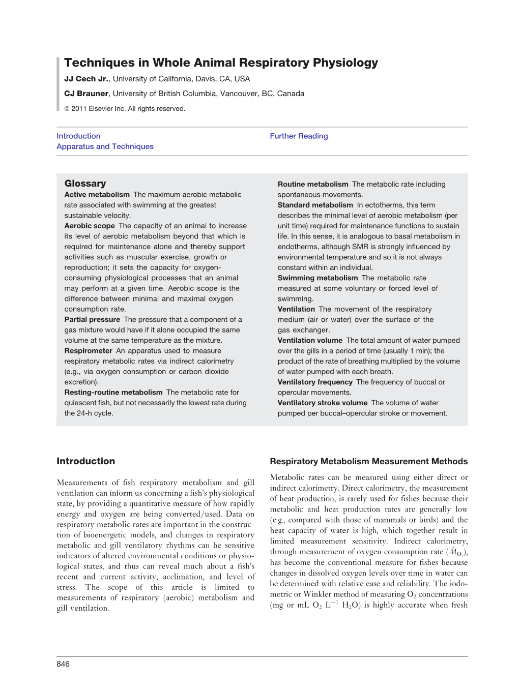 Techniques in Whole Animal Respiratory Physiology