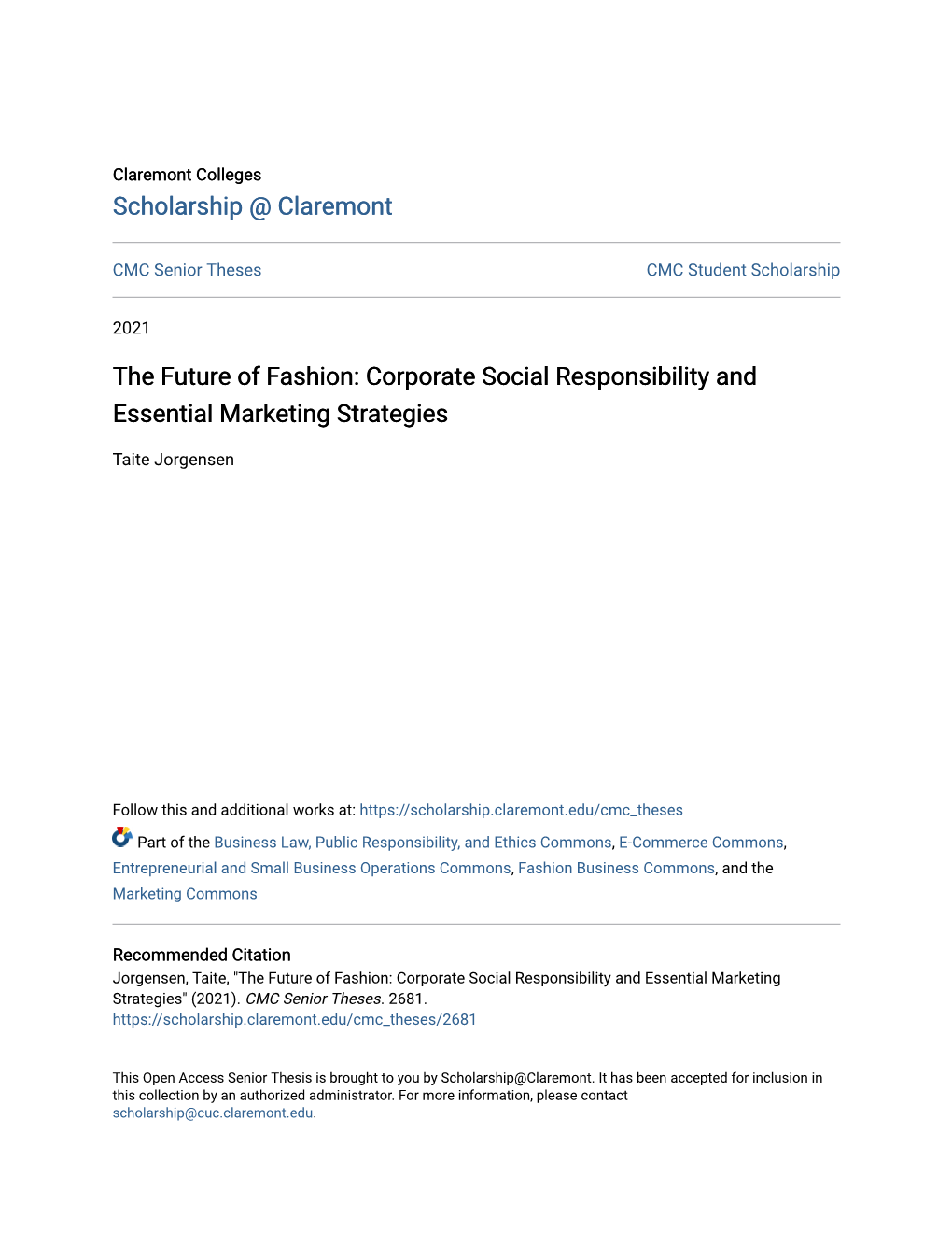 The Future of Fashion: Corporate Social Responsibility and Essential Marketing Strategies