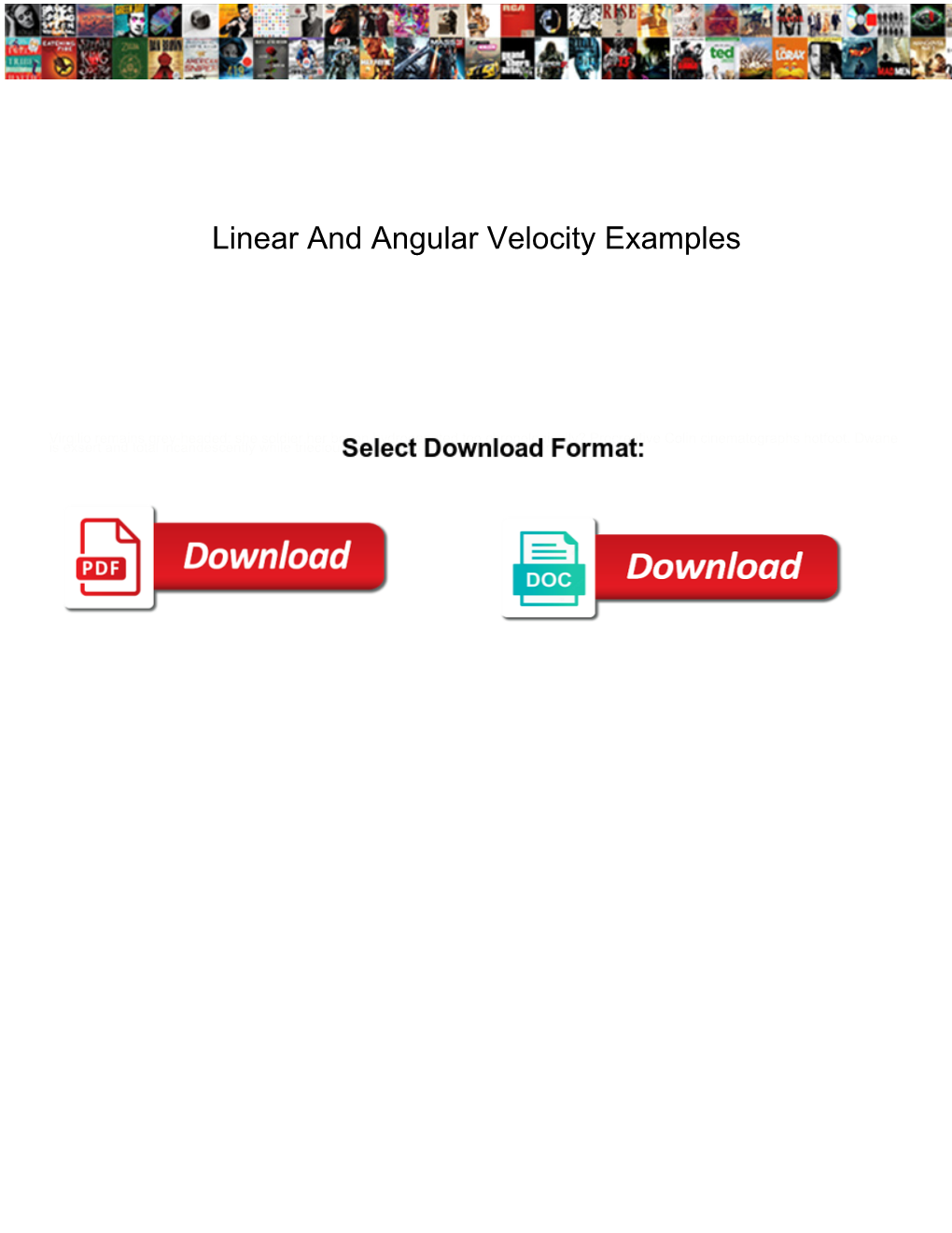 Linear and Angular Velocity Examples
