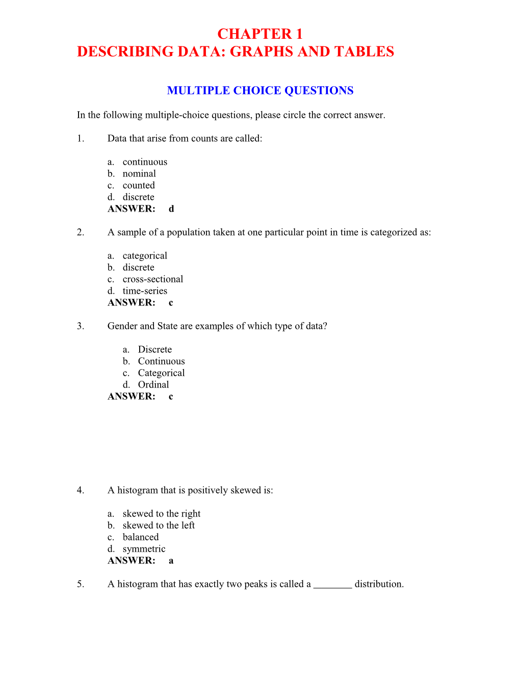 Describing Data: Graphs and Tables s1