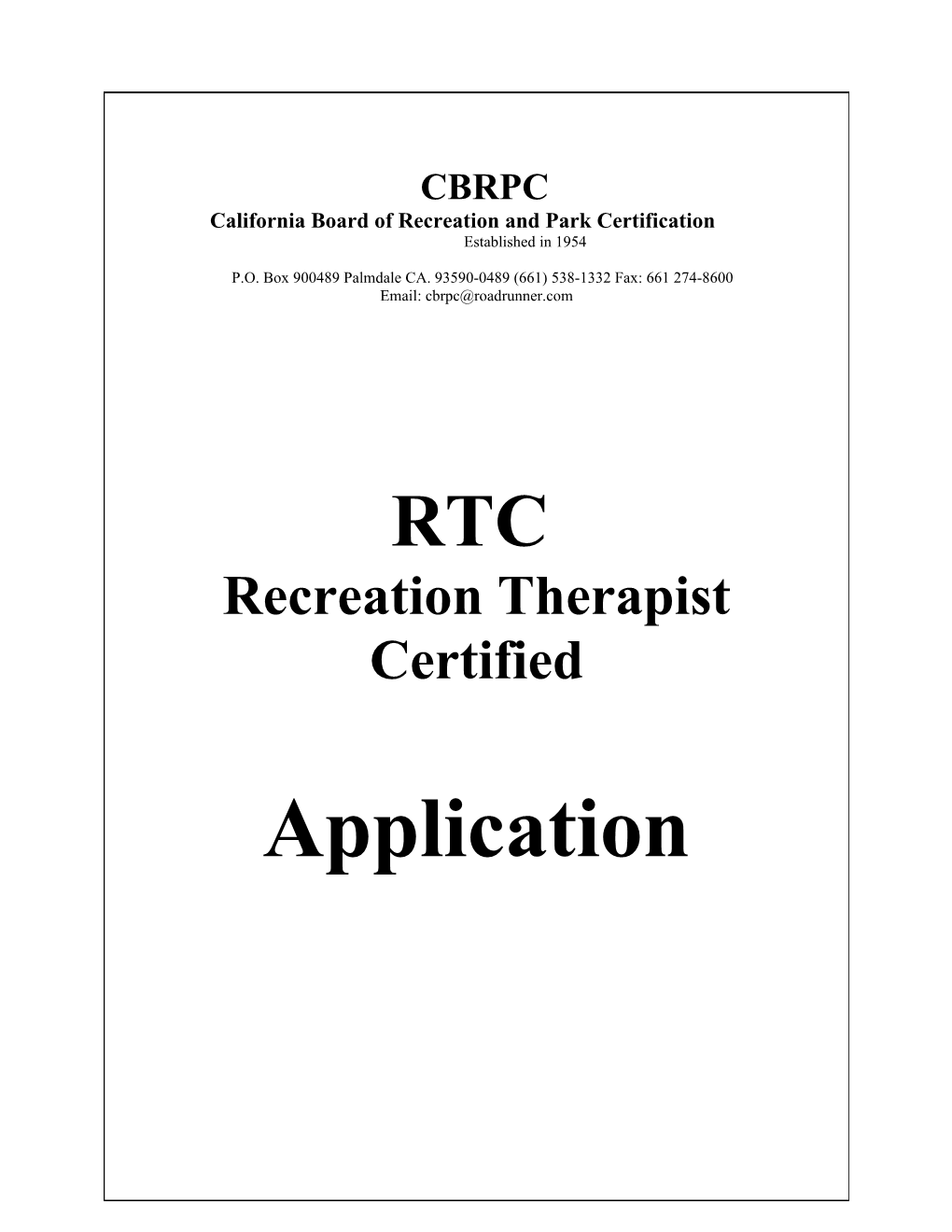 California Board Of Recreation And Park Certification