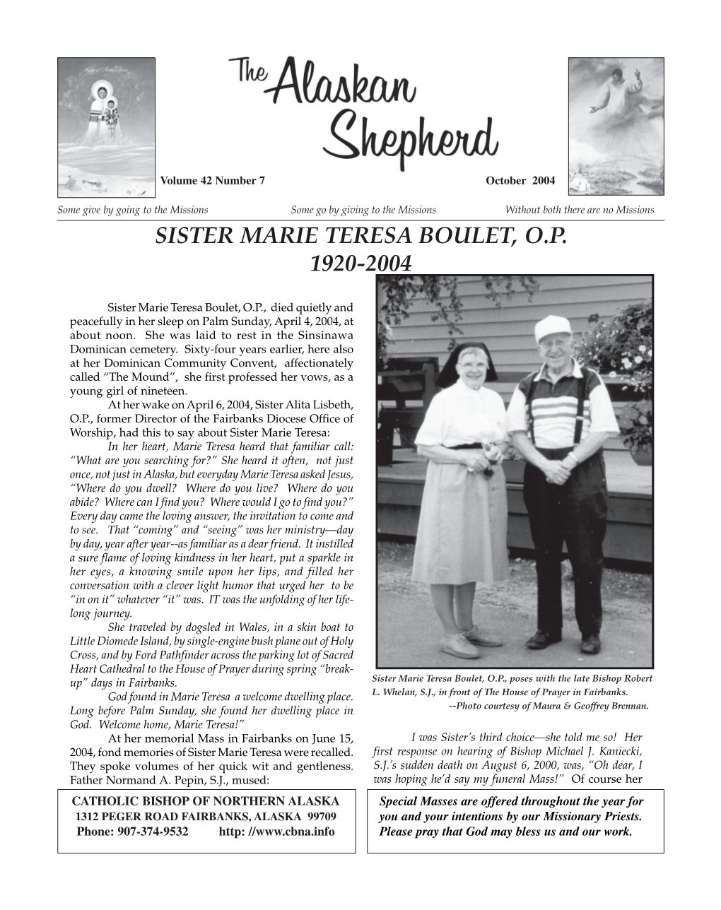 Sister Marie Teresa Boulet, O.P. 1920-2004