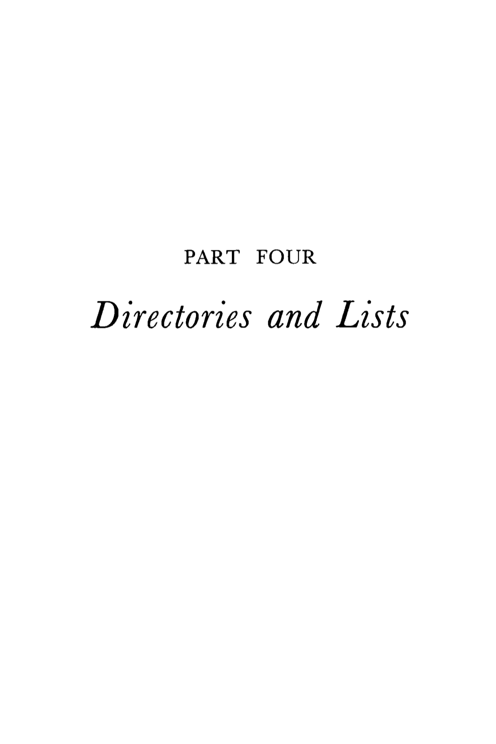 Directories and Lists -JEWISH NATIONAL ORGANIZATIONS