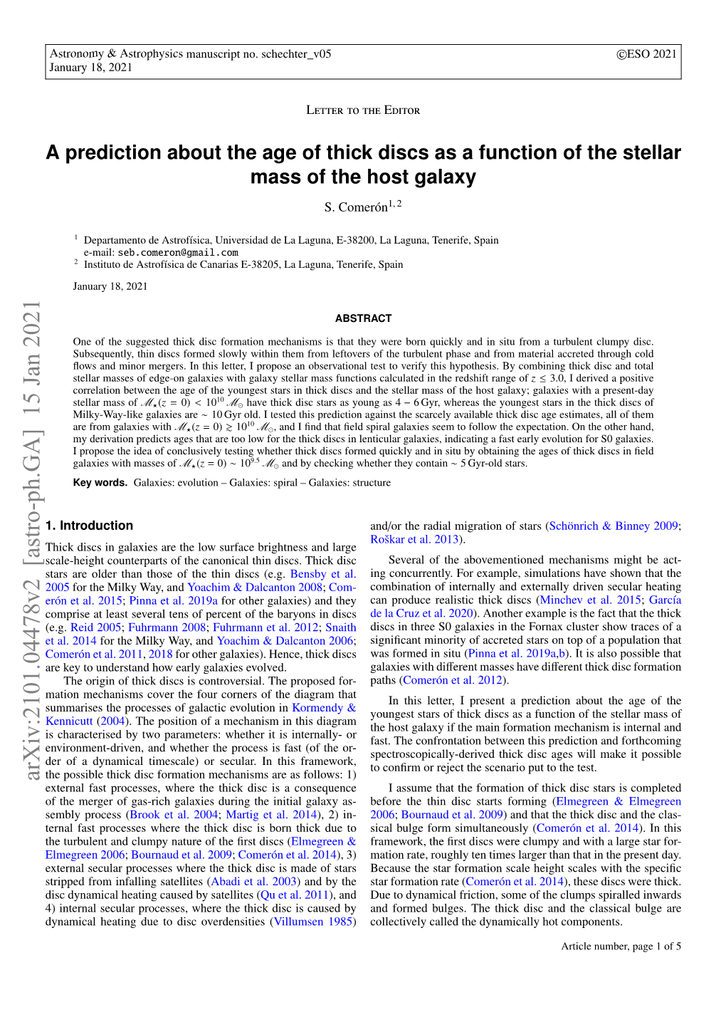 Arxiv:2101.04478V2 [Astro-Ph.GA] 15 Jan 2021