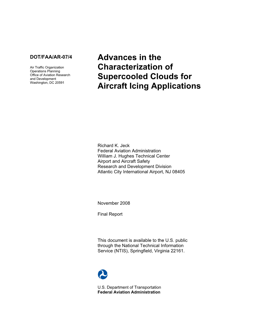 Advances in the Characterization of Supercooled Clouds for Aircraft