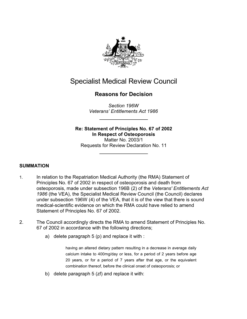 Specialist Medical Review Council s1