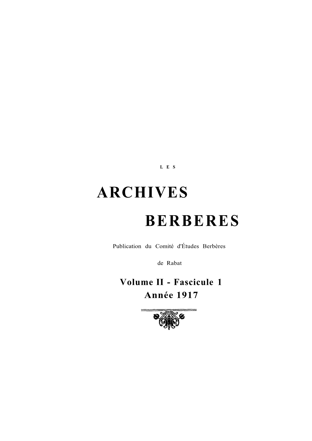 Archives Berberes