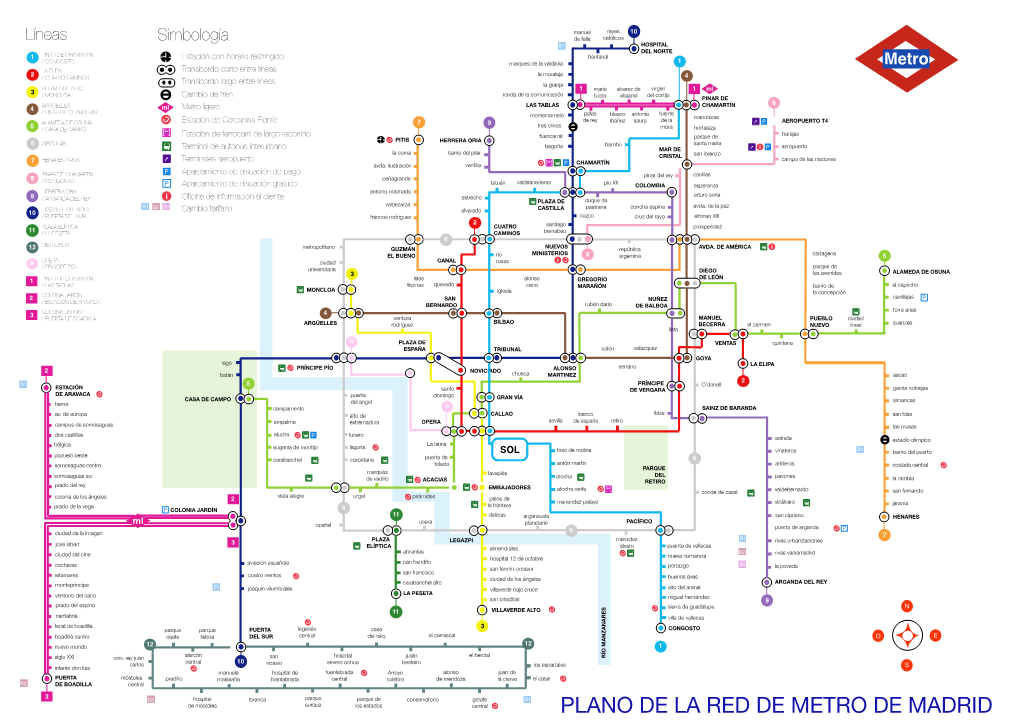 Plano De La Red De Metro De Madrid