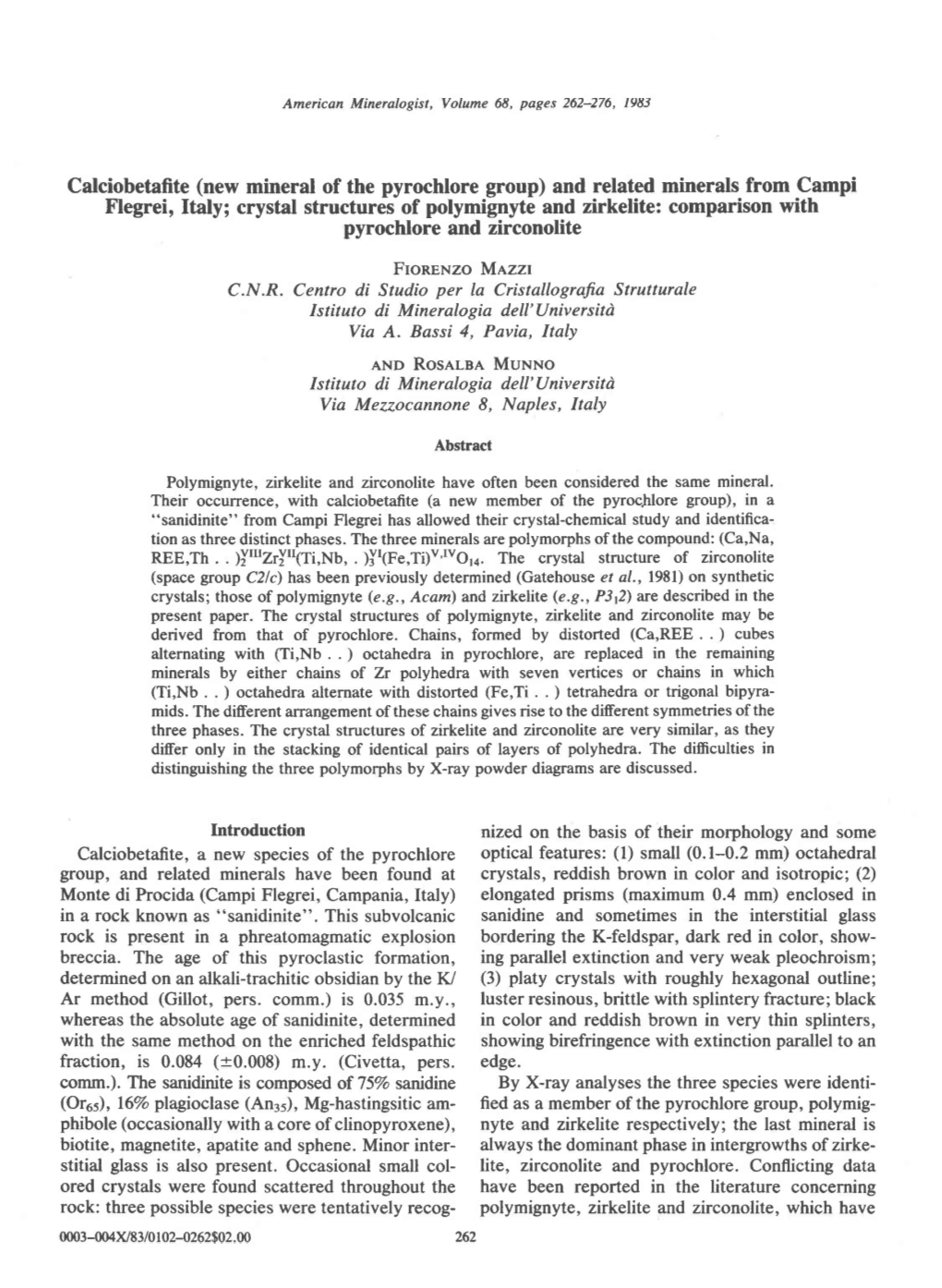 New Mineral of the Pyrochlore Group