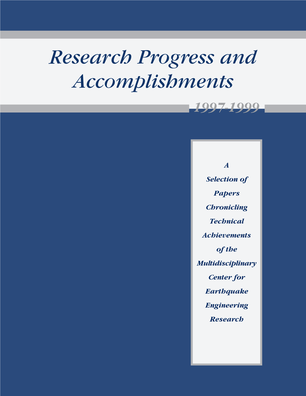 Accomplishments Research Progress