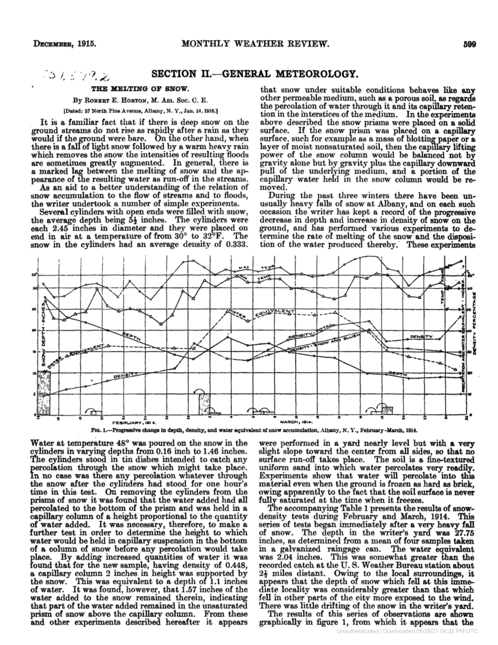 General Meteorology. Tbe Melting of Snow