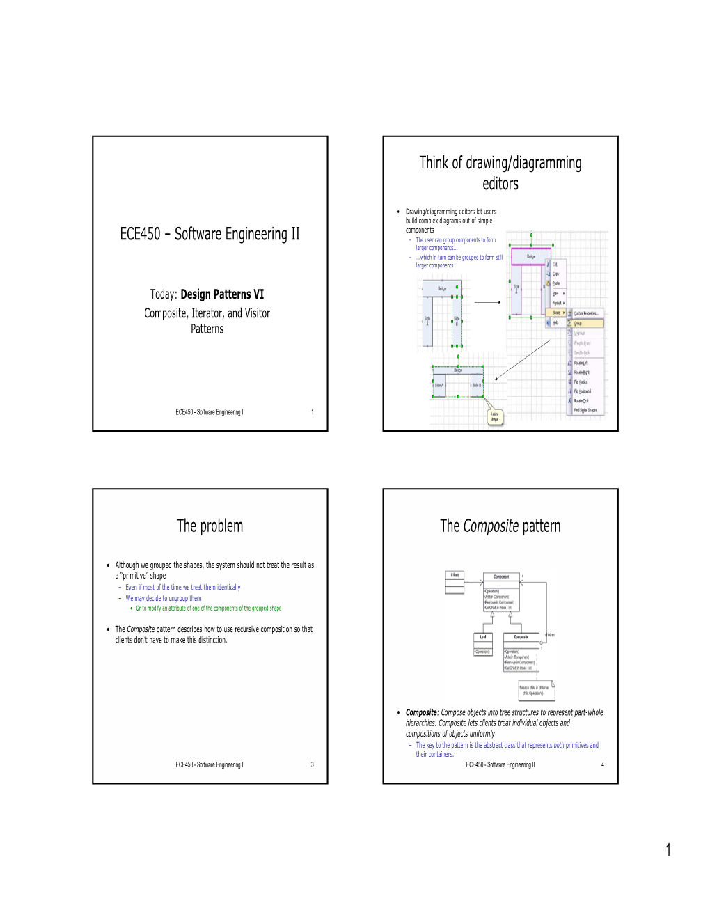 ECE450 – Software Engineering II – the User Can Group Components to Form Larger Components