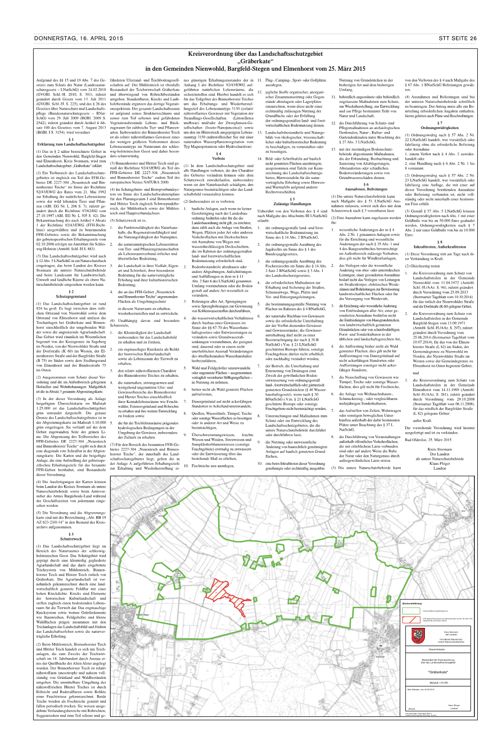 In Den Gemeinden Nienwohld, Bargfeld-Stegen Und Elmenhorst Vom 25