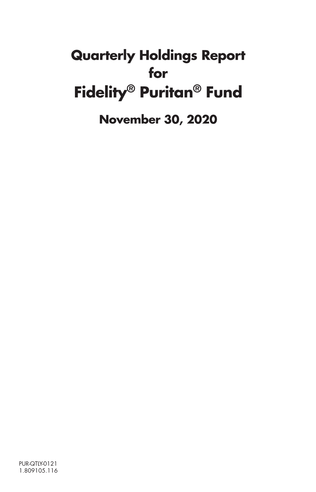 Fidelity® Puritan® Fund