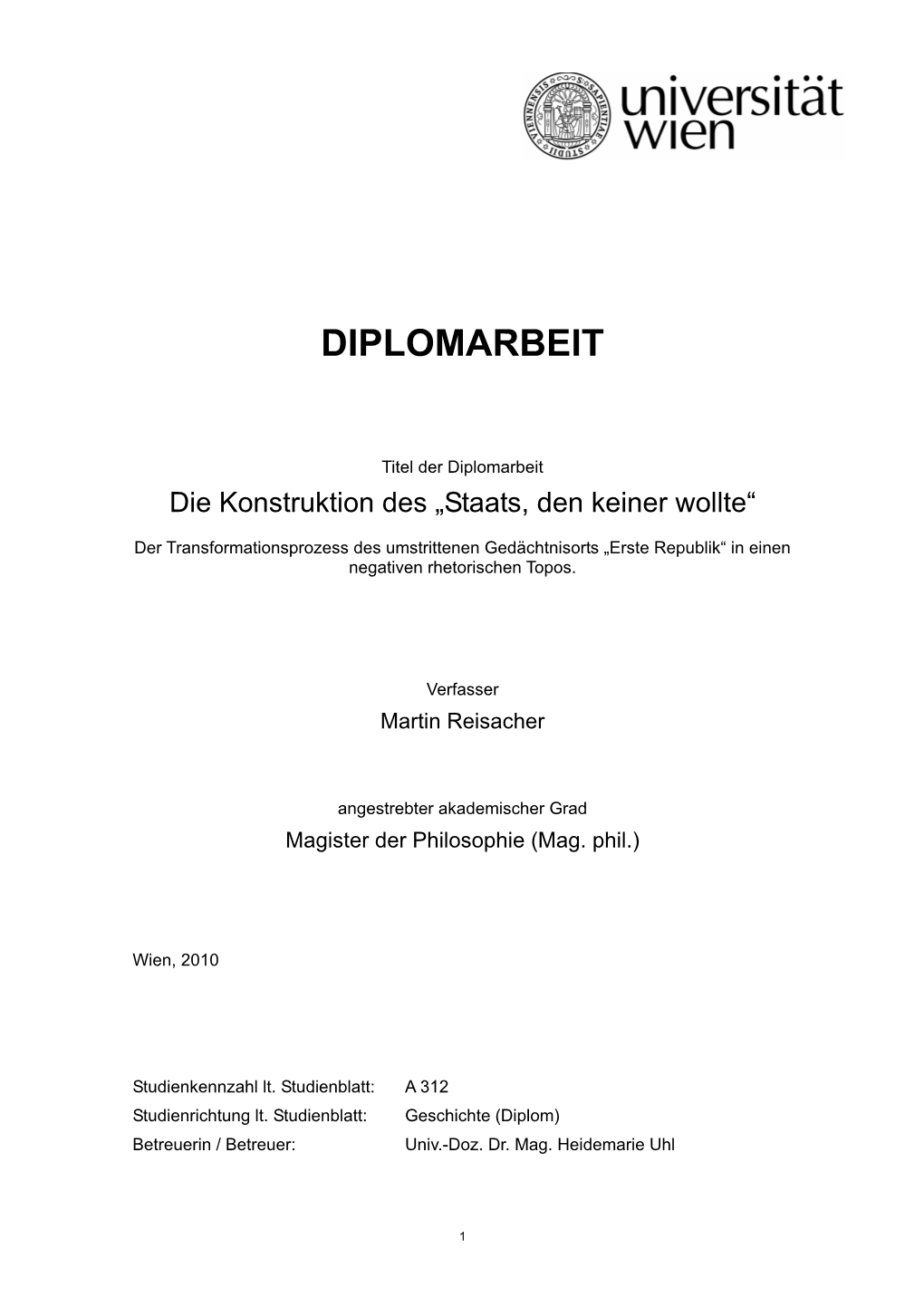 Diplomarbeit