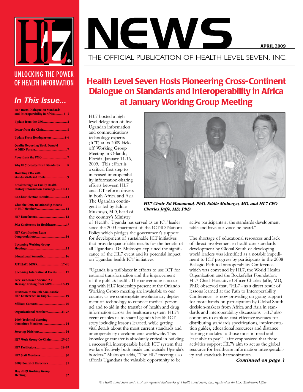 April 2009 Newsletter