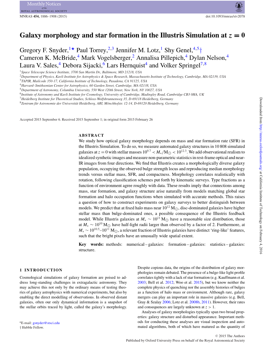 Galaxy Morphology and Star Formation in the Illustris Simulation at Z = 0