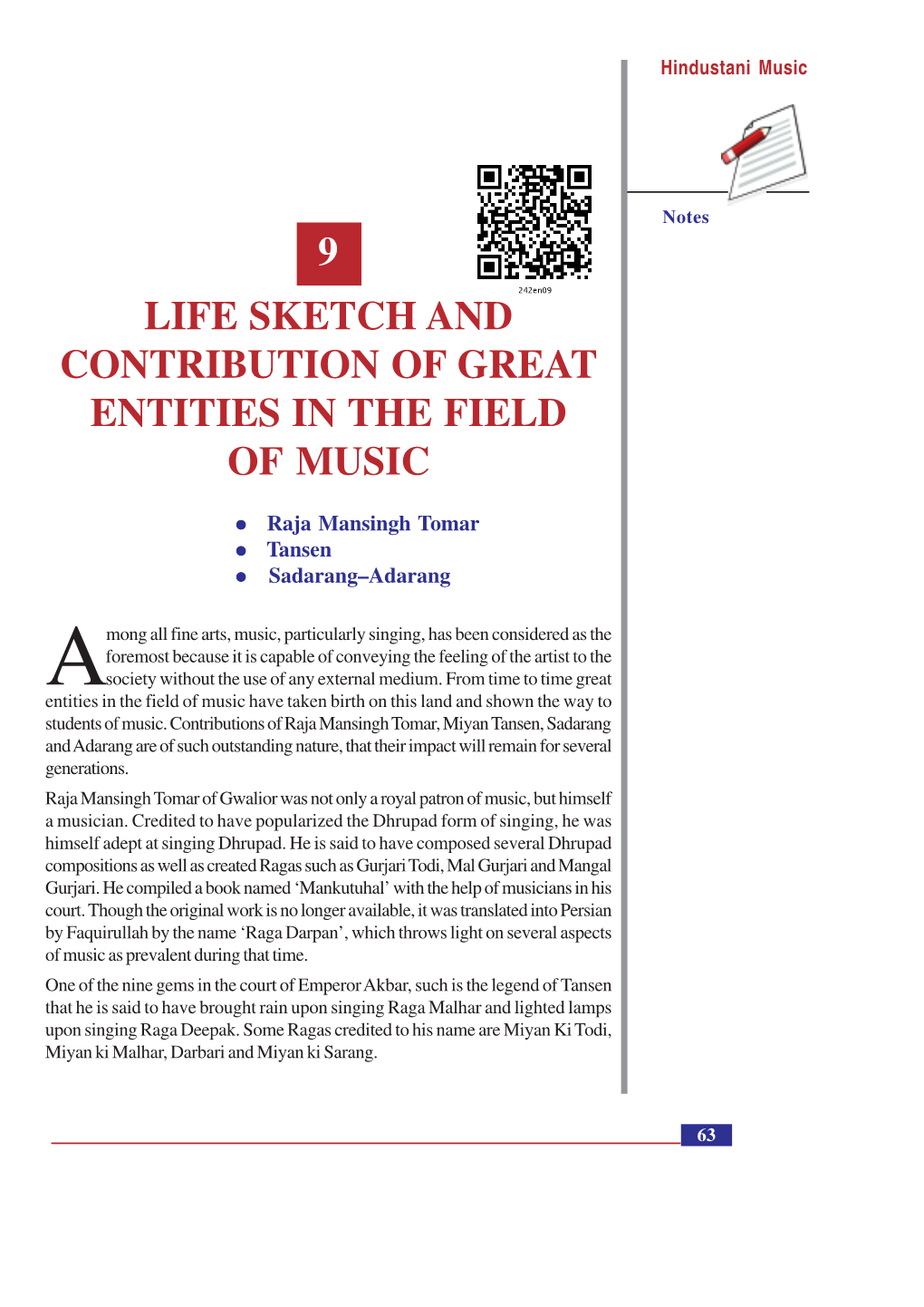 9 Life Sketch and Contribution of Great Entities in the Field of Music