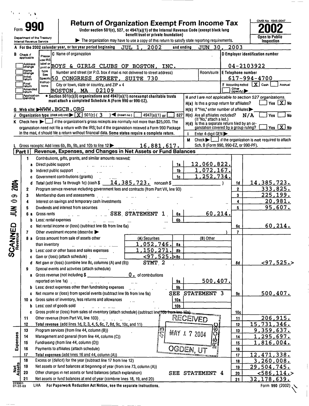 Return of Organization Exempt from Income