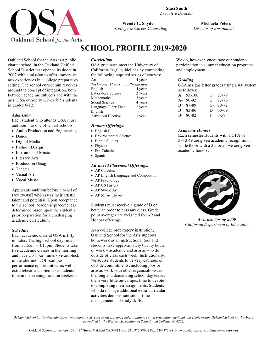 School Profile 2019-2020