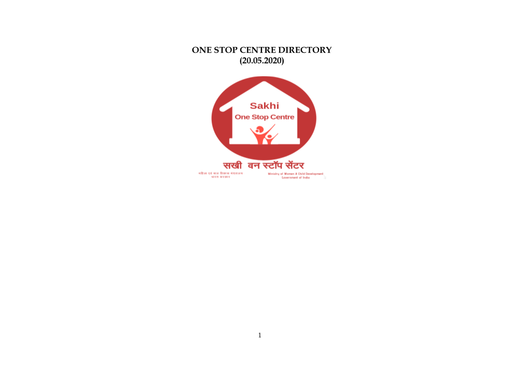 One Stop Centre Directory (20.05.2020)