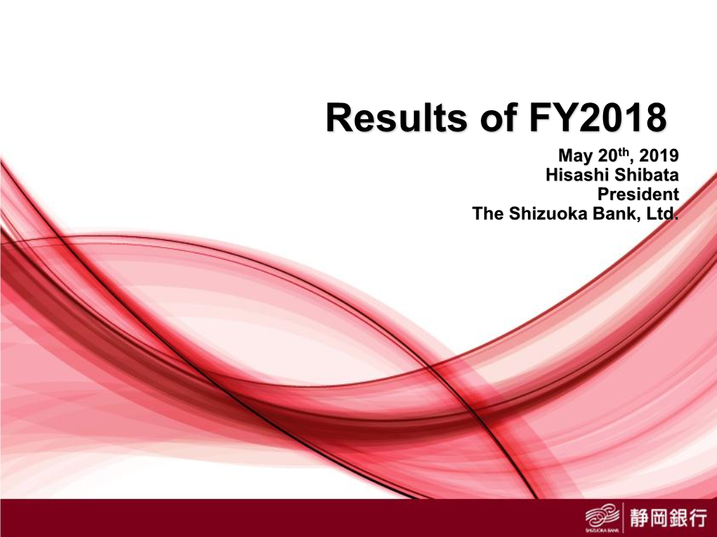 Financial Results for FY2018(May 20, 2019)