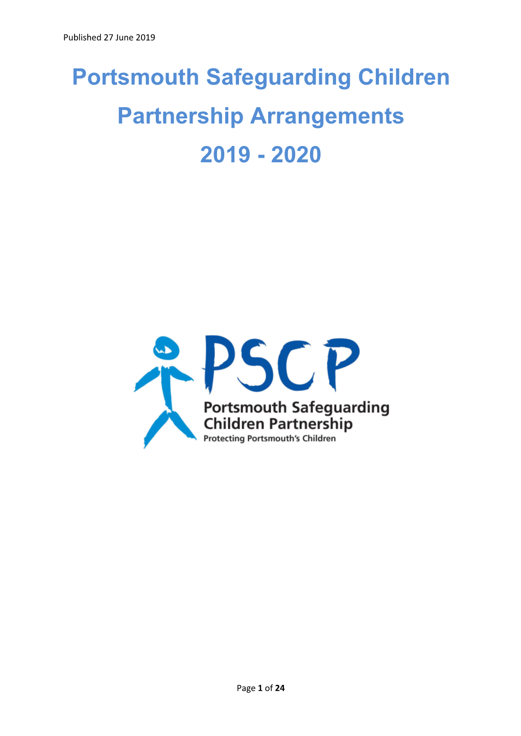 Portsmouth Safeguarding Children Partnership Arrangements 2019 - 2020