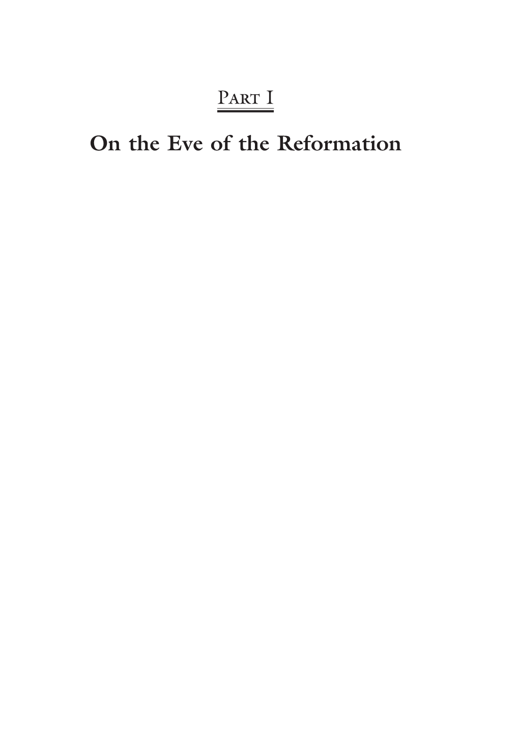 On the Eve of the Reformation