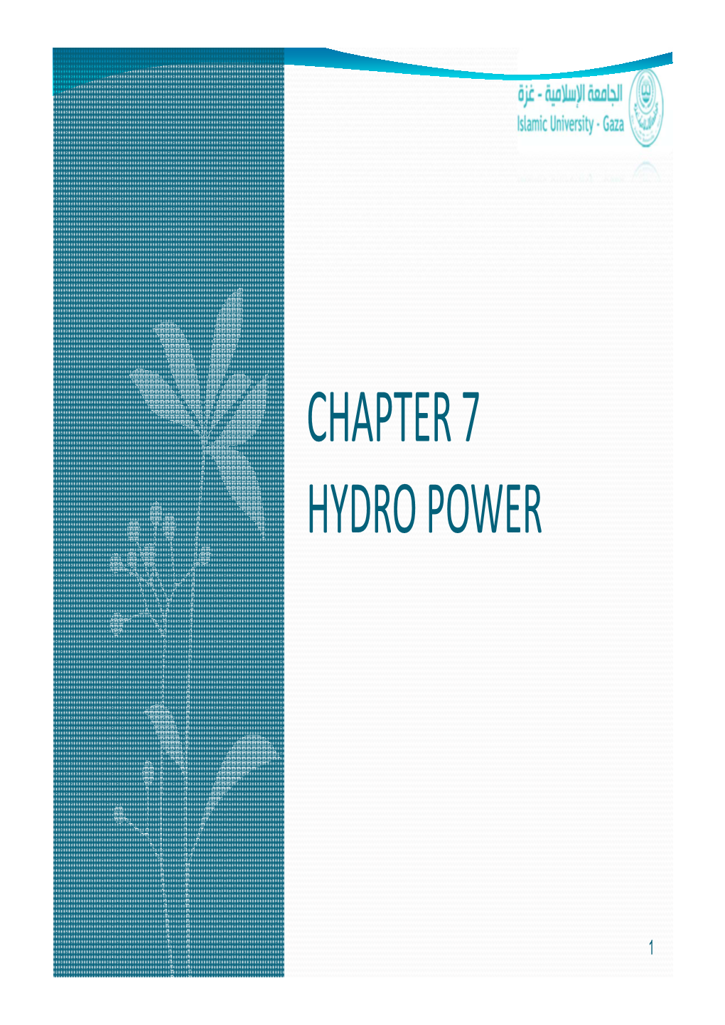 Chapter 7 Hydro Power