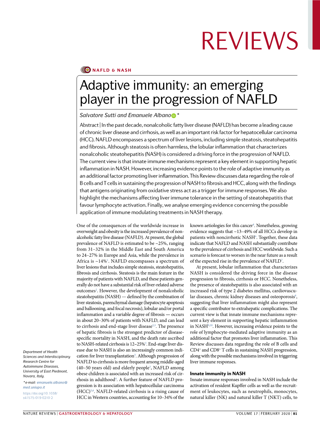 An Emerging Player in the Progression of NAFLD