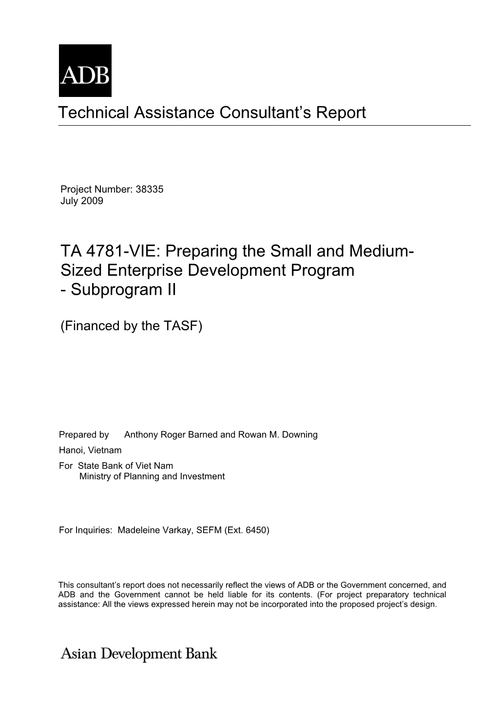 Sized Enterprise Development Program - Subprogram II