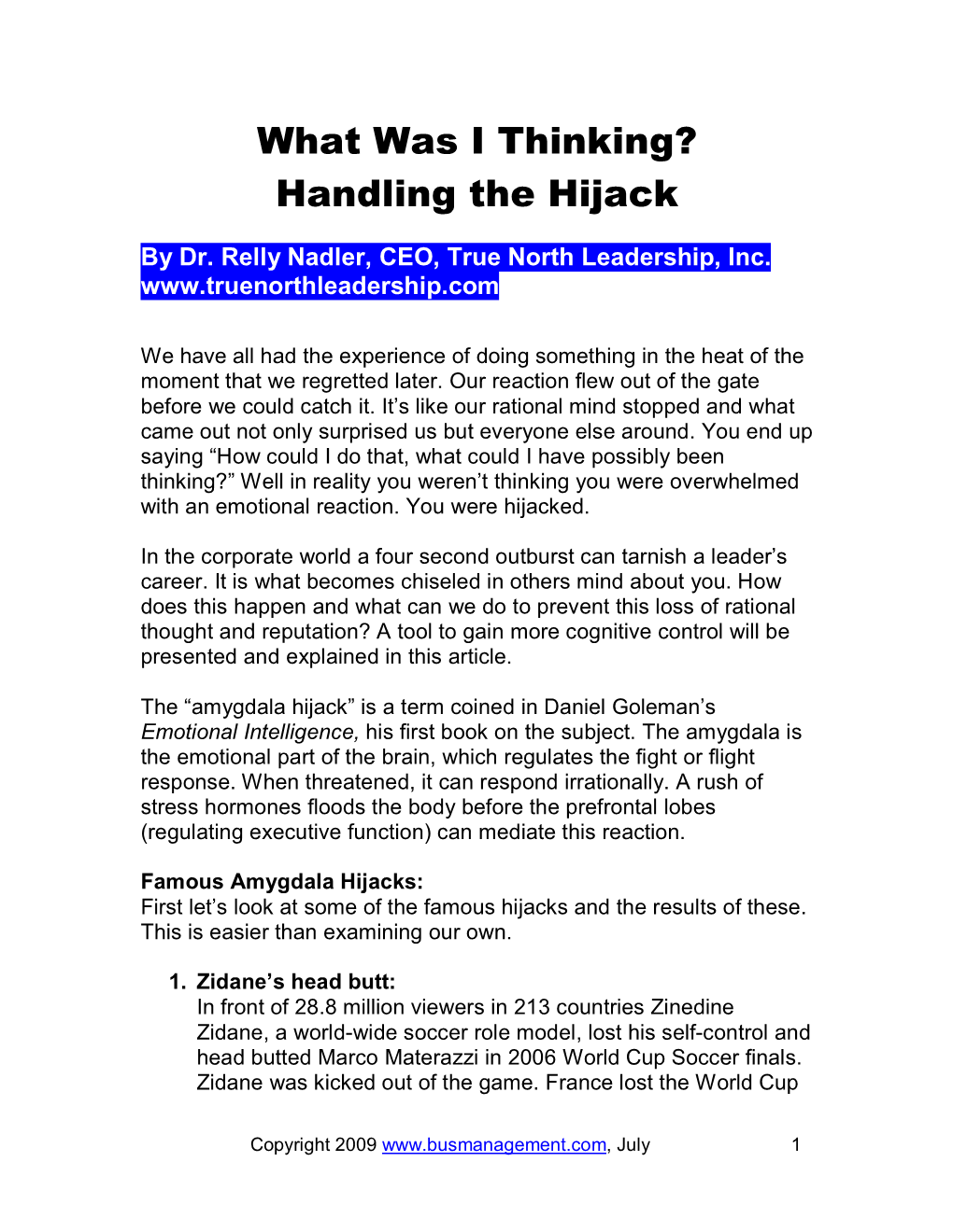 Handling the Hijack