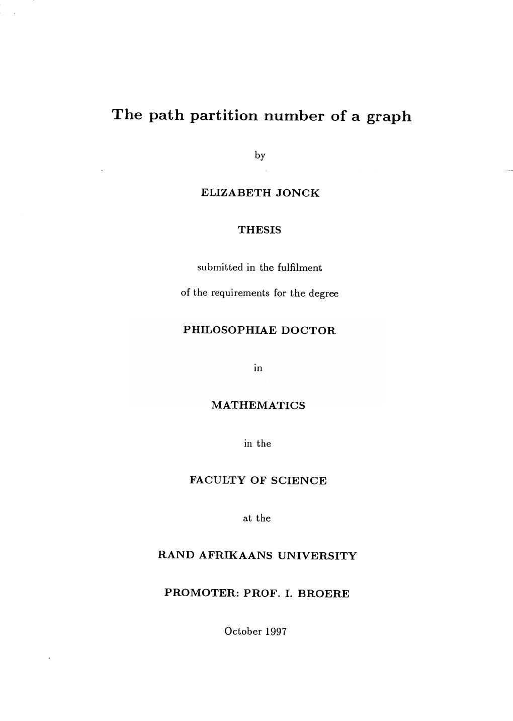 The Path Partition Number of a Graph