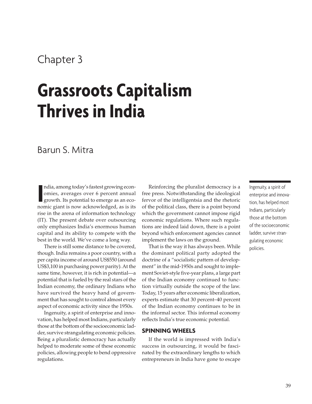 Grassroots Capitalism Thrives in India